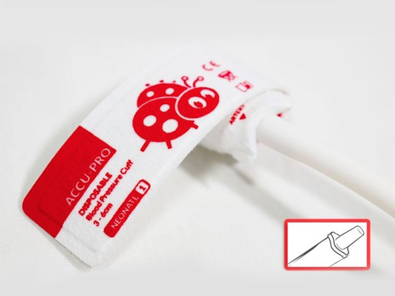 Brassards PNI - Usage Unique - Simple tube - Luer Mâle - Néonatal 1 - ACCU-PRO - Boîte de 50