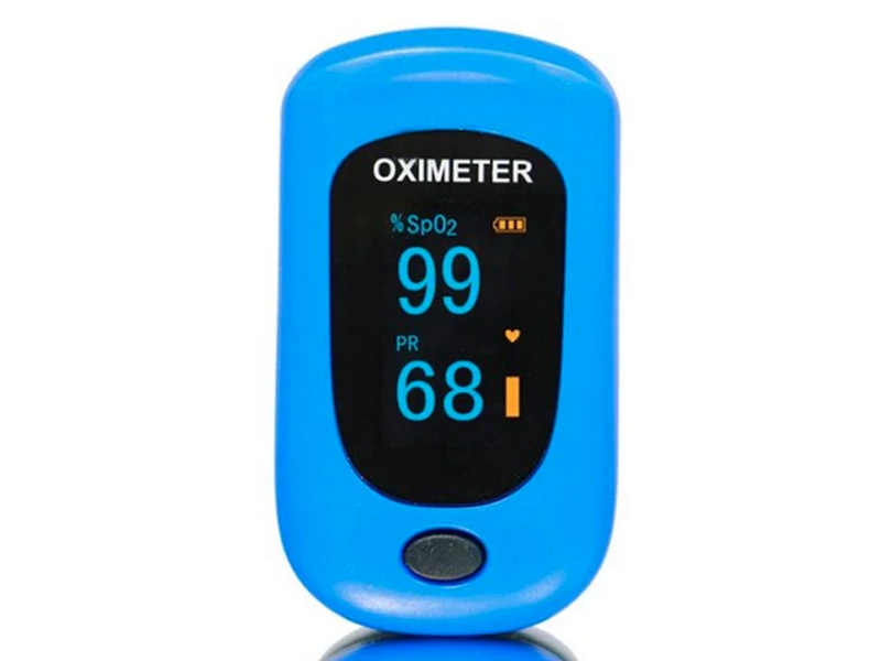 EN PROMO ! Oxymètre de Pouls / Saturomètre Digital Creative Bleu avec Etui de Transport Orange Offert - Vendu à l'unité - PC-60B1BL