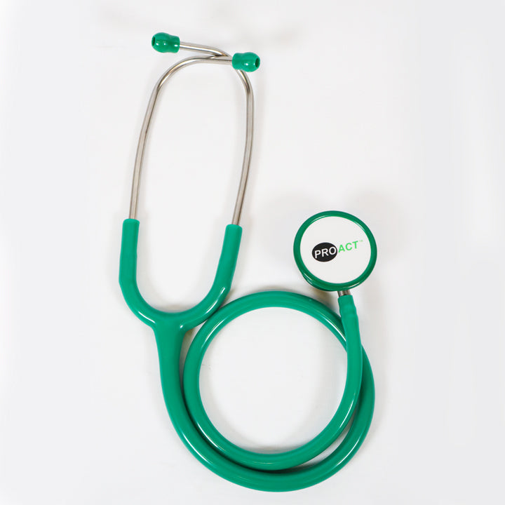 Stéthoscope Médecin PROACT - Double Pavillon - Vert - Vendu à l'unité - PRST1013
