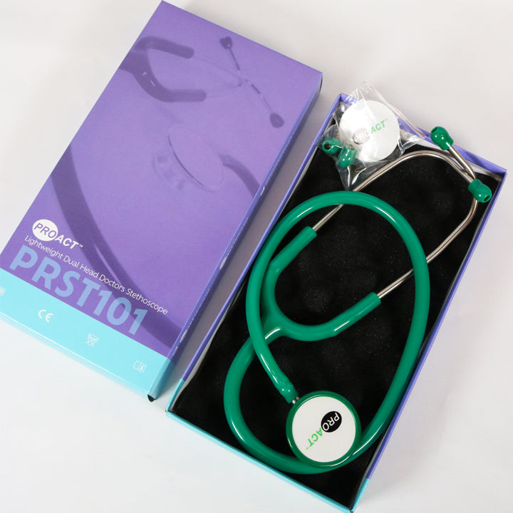 Stéthoscope Médecin PROACT - Double Pavillon - Vert - Vendu à l'unité - PRST1013