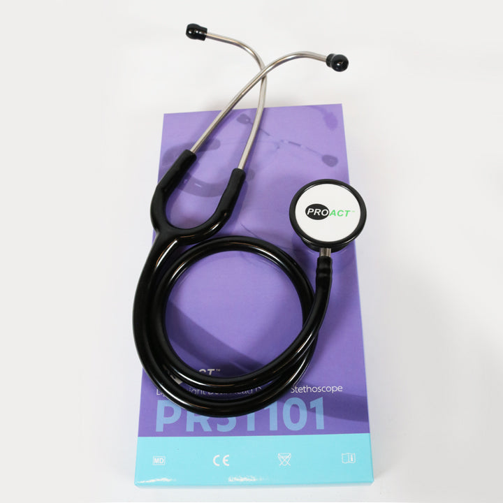 Stéthoscope Médecin PROACT - Double Pavillon - Noir - Vendu à l'unité - PRST1017
