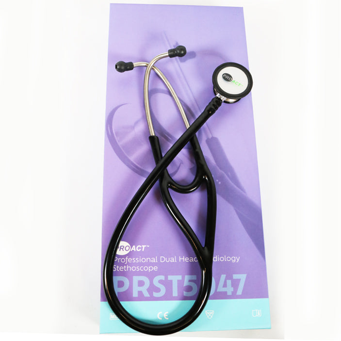 Stéthoscope Cardiologie PROACT sensible à la pression - Double Pavillon - Noir - Vendu à l'unité - PRST5047