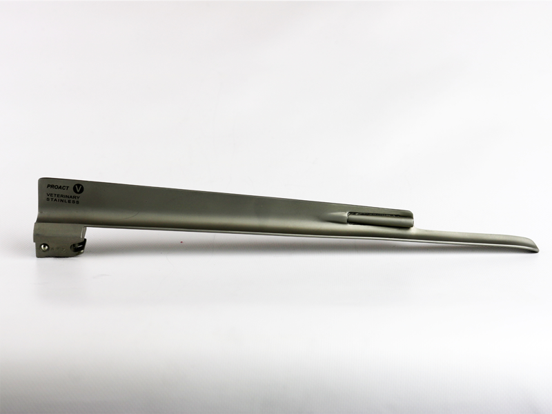 Lame Laryngoscope Vétérinaire - Système Vert - Acier Inoxydable - Réutilisable - PVLB90104 - Longueur 250 mm - Vendue à l'unité