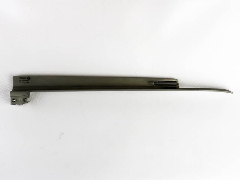 Lame Laryngoscope Vétérinaire - Système Vert - Acier Inoxydable - Réutilisable - PVLB90105 - Longueur 300 mm - Vendue à l'unité