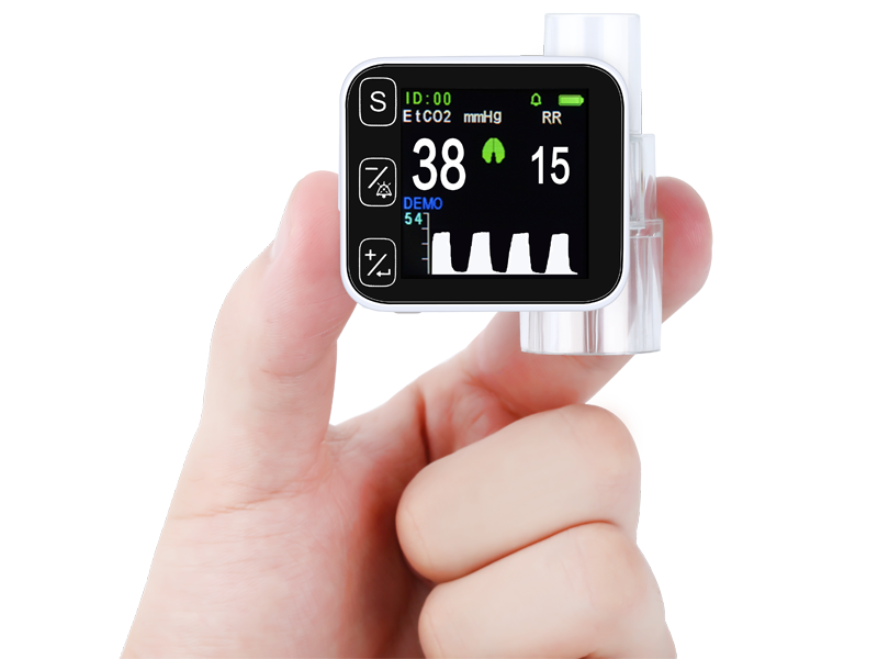 CAPNO-T Capnographe Portatif à Usage Général - 1 Adaptateur pour Adulte / Pédiatrique - 1 Adaptateur pour Nouveau-né et une Mallette