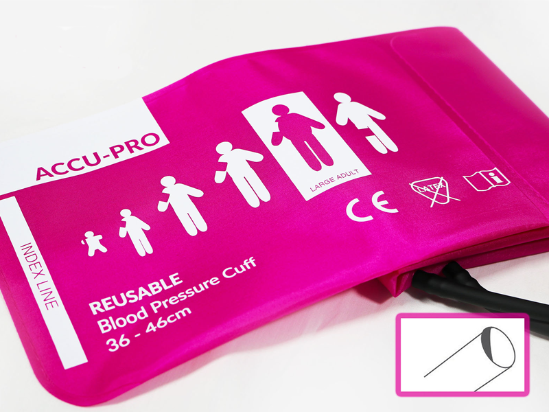 Brassards PNI Réutilisables - Sans Connecteur - Adulte Obèse - ACCU-PRO - Boîte de 5